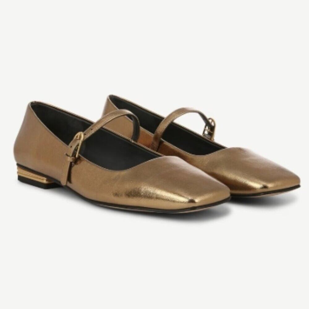 Franco Tinsley Mary Jane Flat Bronze Faux Leather